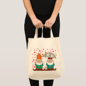Happy and Grumpy Gnomes Cute Tote Bag (Front (Product))