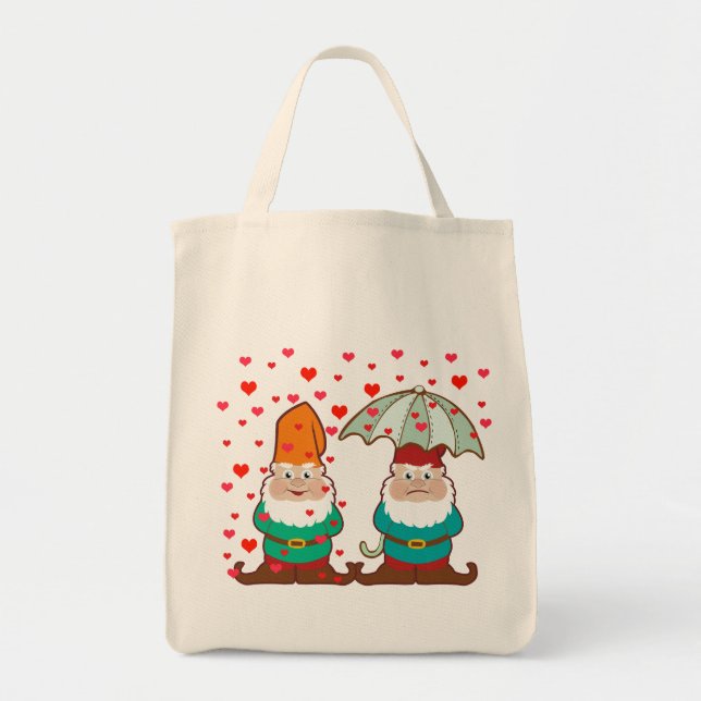 Happy and Grumpy Gnomes Cute Tote Bag (Front)