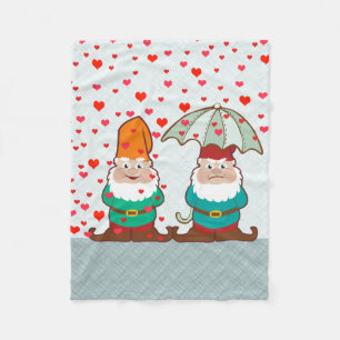 Happy and Grumpy Gnomes Fleece Blanket