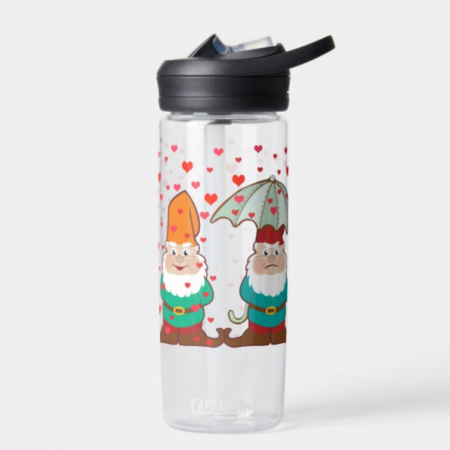 Happy and Grumpy Gnomes Funny CamelBak Water Bottle (Left)