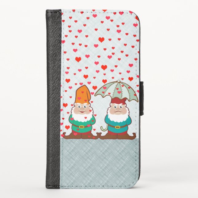 Happy and Grumpy Gnomes iPhone Wallet Case (Front)