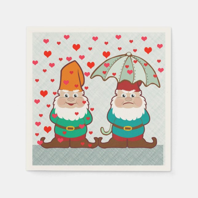 Happy and Grumpy Gnomes Napkins (Front)