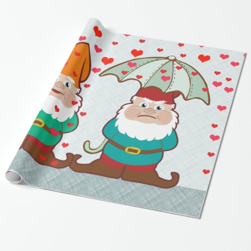 Happy and Grumpy Gnomes Wrapping Paper