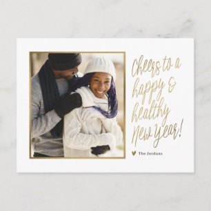 Happy and Healthy New Year Photo Postcard