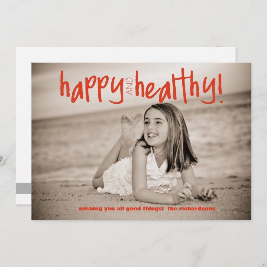 Happy and Healthy Red with Back Photo (Front/Back)