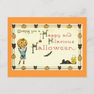 Happy and Hilarious Halloween Vintage Postcard