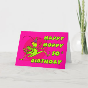 Happy and Hoppy 10th Birthday with Grasshopper Card