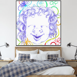 Happy and laughing with joy canvas print