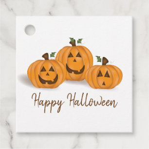 Happy and Smiling Jack O Lanterns Favor Tags