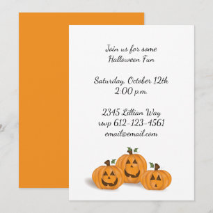 Happy and Smiling Jack O Lanterns Invitation