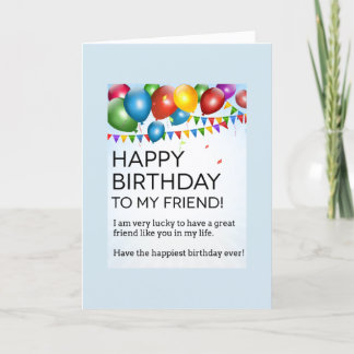 HAPPY AND VERY SPECIAL BIRTHDAY MY FRIEND CARD