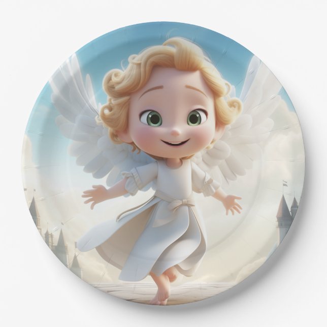 Happy Angel Paper Plates (Front)