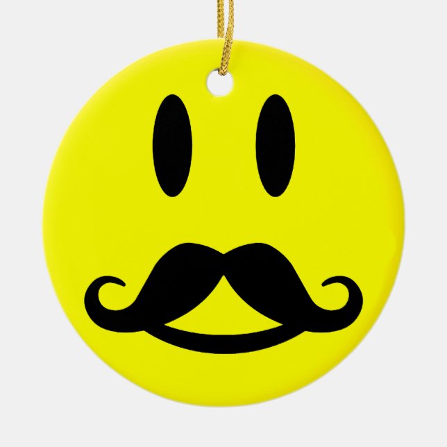 Happy & Angry Mustache ornament (Front)