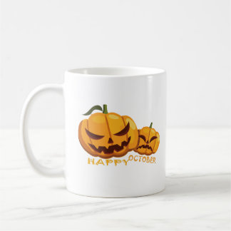 happy angry pumpkin coffee mug