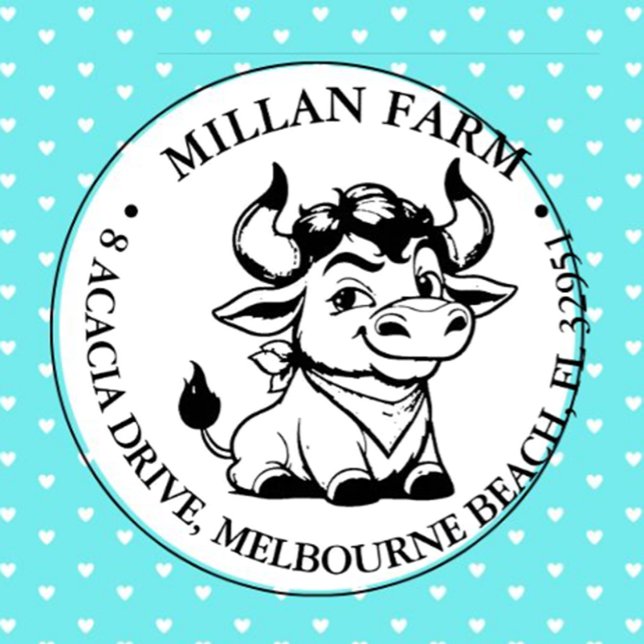 Happy Angus Bull theme Self-inking Stamp (Express personality and spread smiles with every impression)