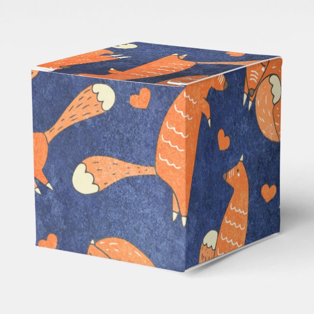 Happy animal fox pattern favor boxes (Front Side)