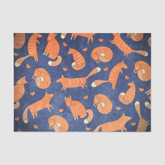 Happy animal fox pattern tissue paper (Front)