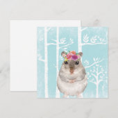 Happy Animal with Flowers in Blue Forest-Hamster (Front/Back)