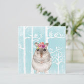 Happy Animal with Flowers in Blue Forest-Hamster (Standing Front)