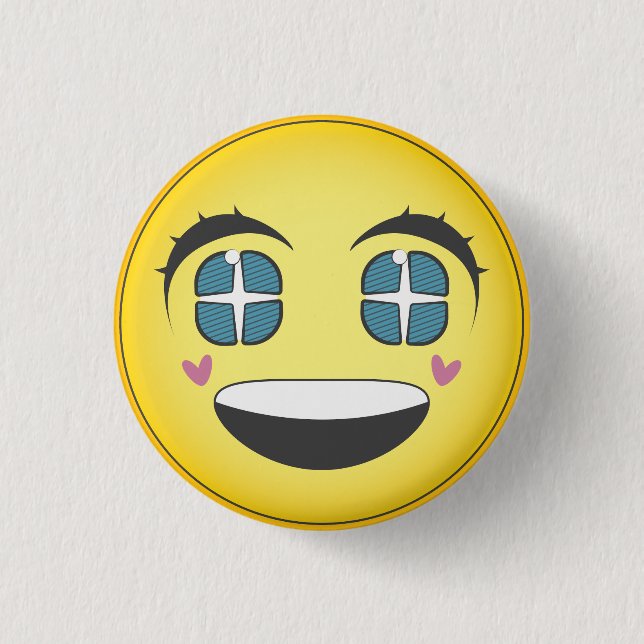 Happy anime face button (Front)