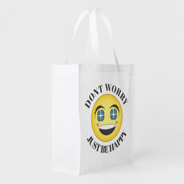 Happy anime face grocery bag (Back Side)