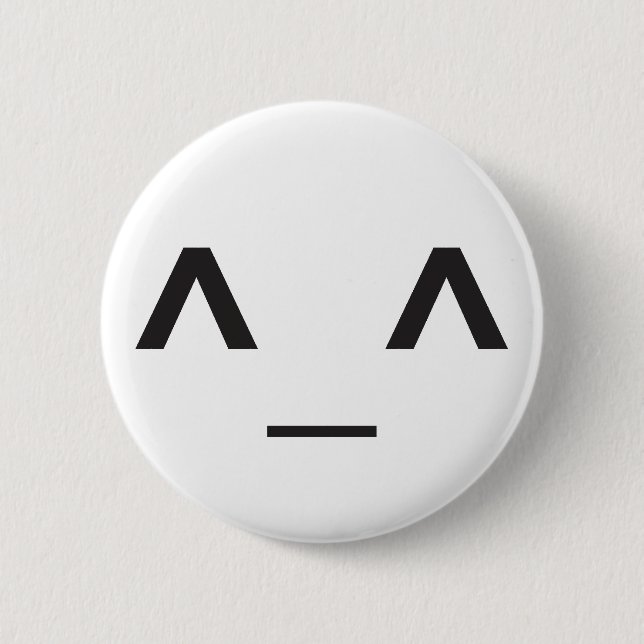 Happy Anime Face Pinback Button (Front)