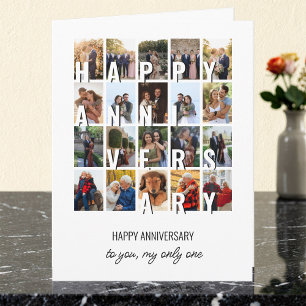 Happy Anniversary 20 Wedding Photo Collage Card