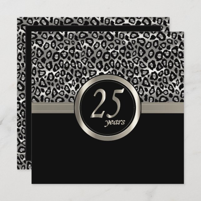 Happy Anniversary 25 Years Invitation (Front/Back)