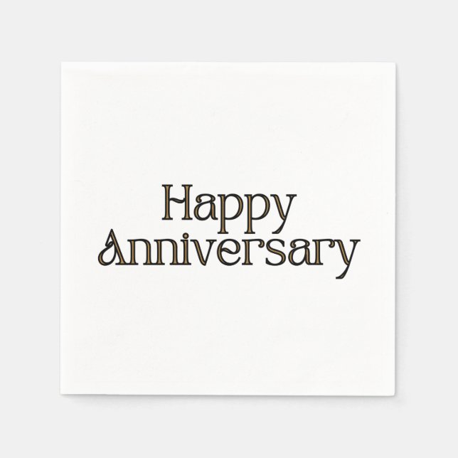 Happy Anniversary 3 Ply Napkins (Front)