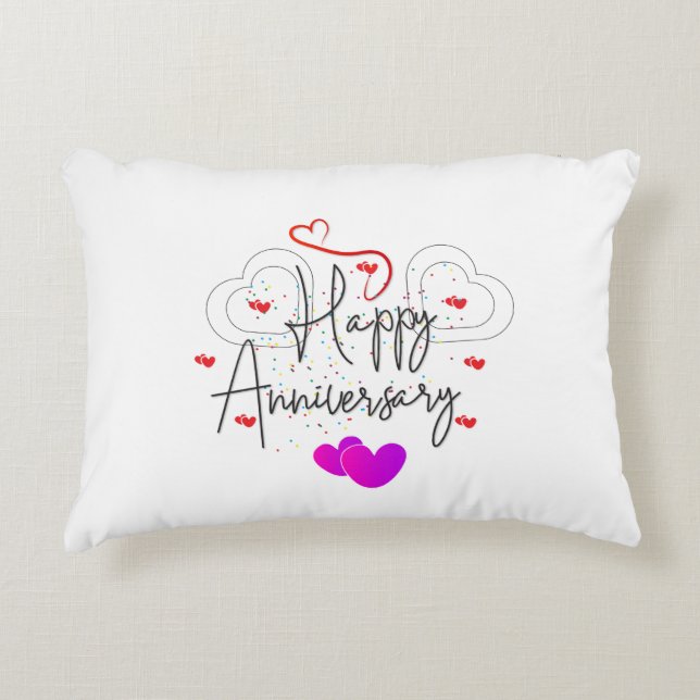HAPPY ANNIVERSARY ACCENT PILLOW (Front)