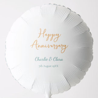 Happy anniversary add name orange bold green simp Balloon