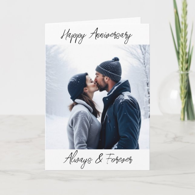 Happy Anniversary Always and Forever Personalized  Card (Front)