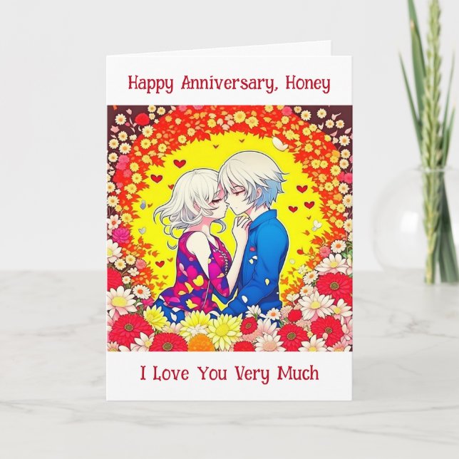 Happy Anniversary | Anime Couple Card (Front)
