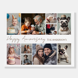 Happy Anniversary Any Date 10 Multiple Photo Foam Board
