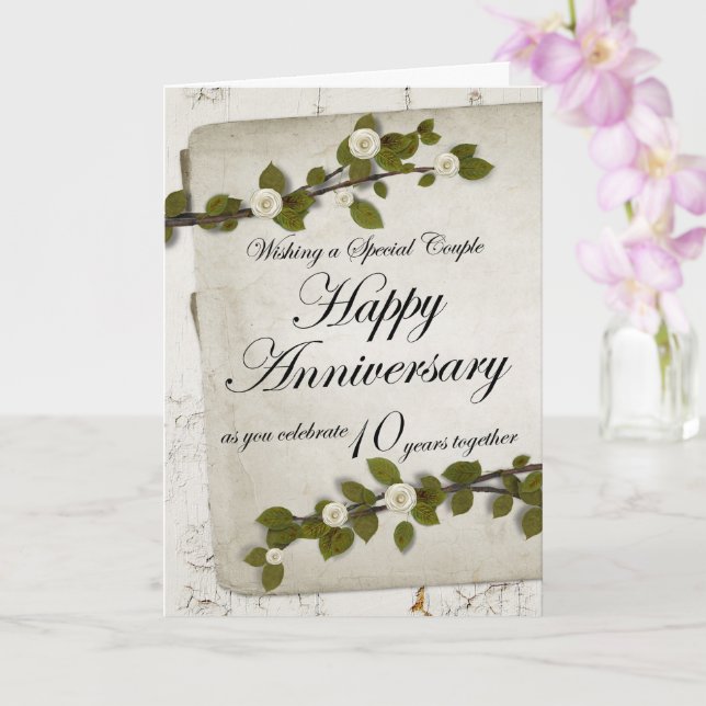 Happy Anniversary as you Celebrate 10 Years Togeth Card | Zazzle