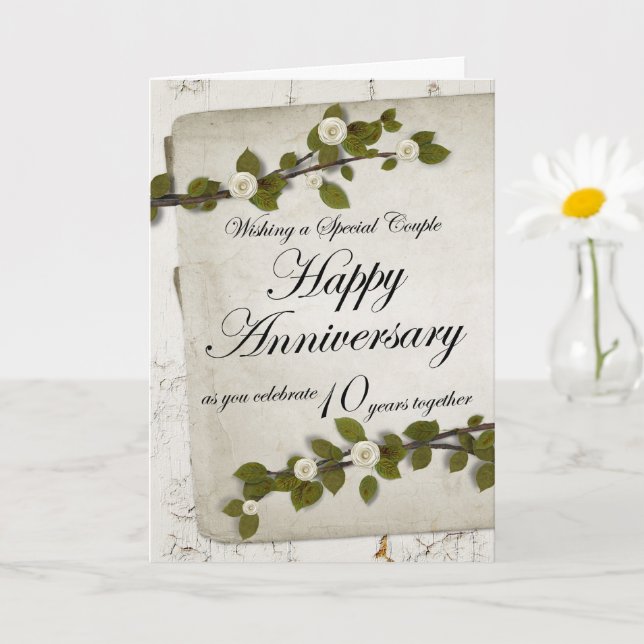 Happy Anniversary as you Celebrate 10 Years Togeth Card | Zazzle