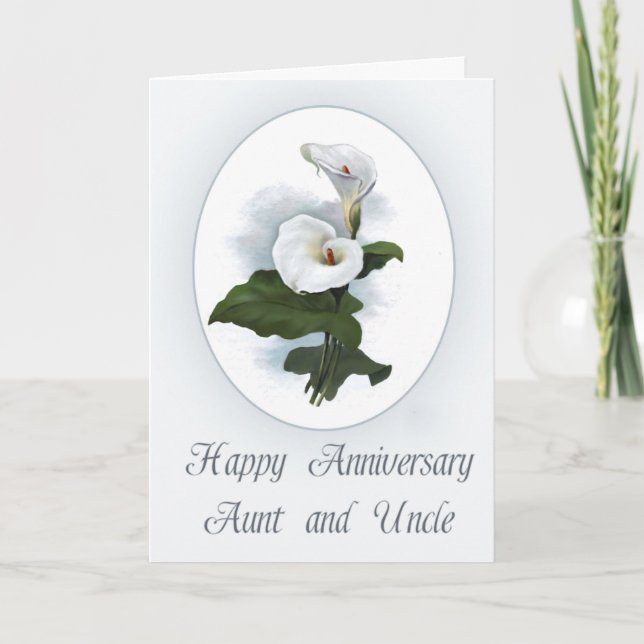 Happy Anniversary, Aunt and Uncle, Calla Lilies Card (Front)