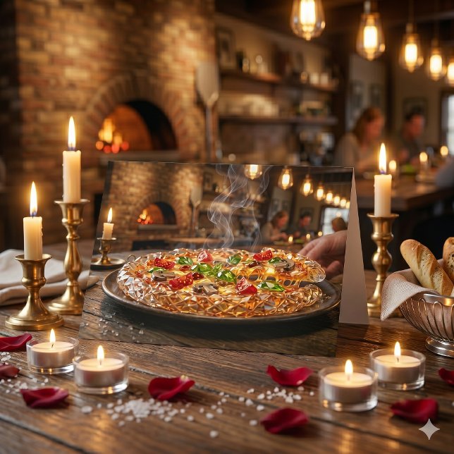 Happy Anniversary Babe! Hot, Cheesy & Fresh Pizza  Card (Creator Uploaded)