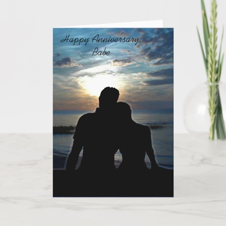 Happy Anniversary Babe, Ocean Sunset Card | Zazzle