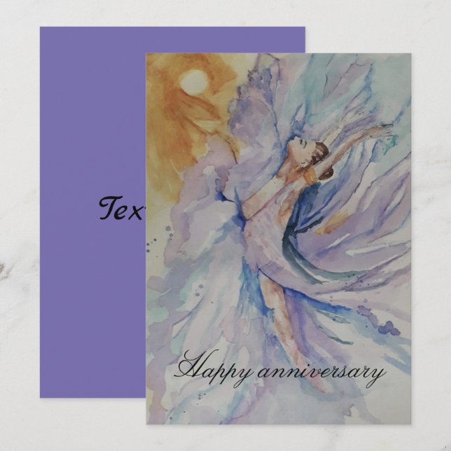 Happy anniversary Ballerina Invitation (Front/Back)