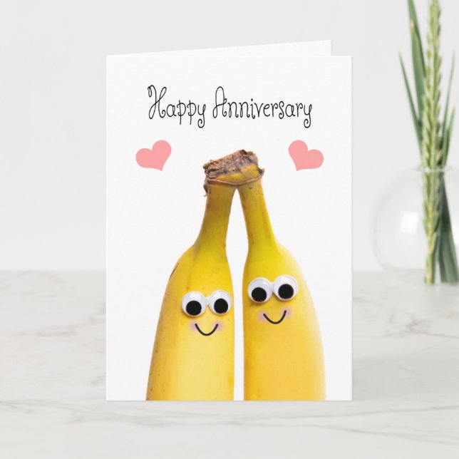 Happy Anniversary Bananas Humor  Holiday Card (Front)