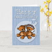 happy anniversary bears - 10 year card (Yellow Flower)