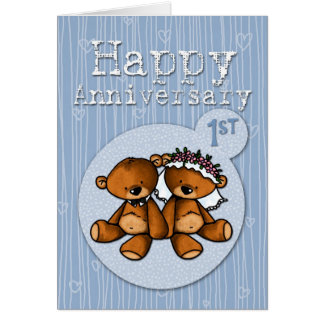 happy anniversary bears - 1 year card