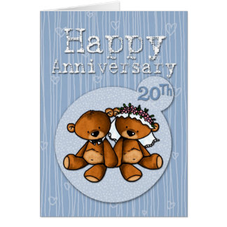 happy anniversary bears - 20 year card