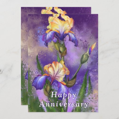 Happy Anniversary _ Beautiful Iris Flower