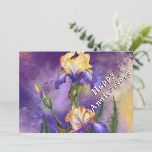 Happy Anniversary - Beautiful Iris Flowers