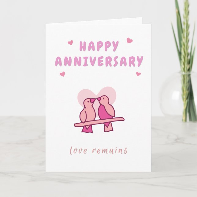 Happy Anniversary Bird in Love Card (Front)