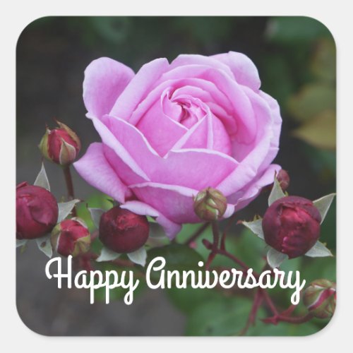 Happy Anniversary Bishops Castle Rose 1 Stickers