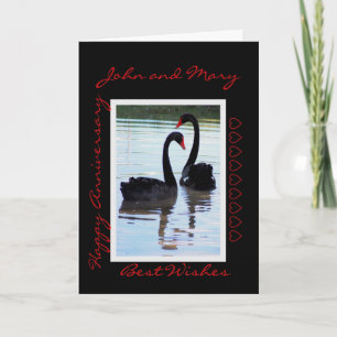Happy Anniversary, Black Swans, John and Mary Card