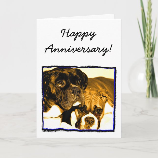 Happy Anniversary Boxer Greeting Card (Front)